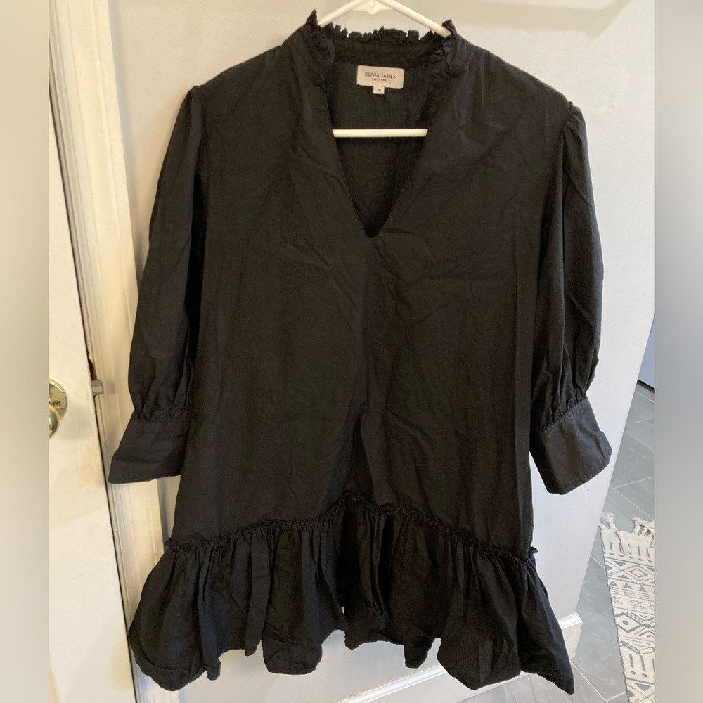 Olivia James The Label Chloe black mini dress size medium
